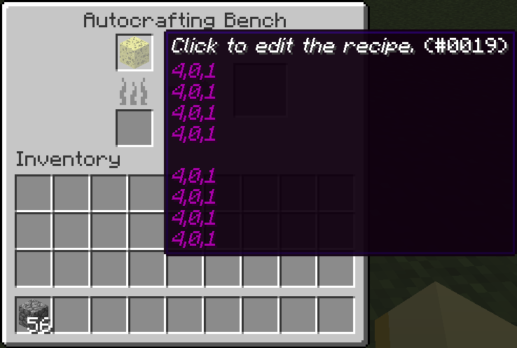 Autocrafting Bench Inventory Hover on Sponge